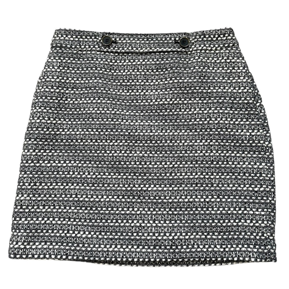 2P Loft Black and White Tweed Pencil Skirt
